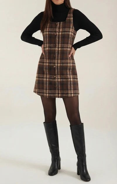 Annette Plaid A-Line Mini Dress