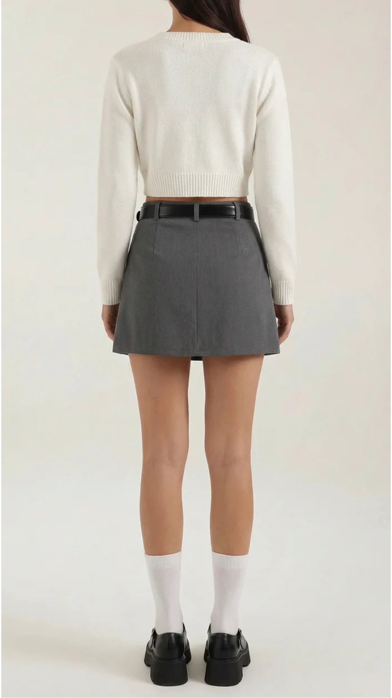 Michele Belted High Waist Mini Skirt