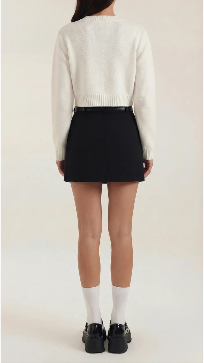 Michele Belted High Waist Mini Skirt