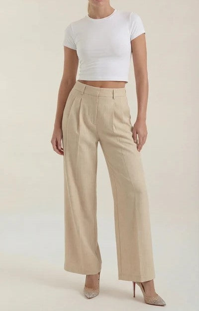 Courtney Pleated High-Rise Wide Leg Pants