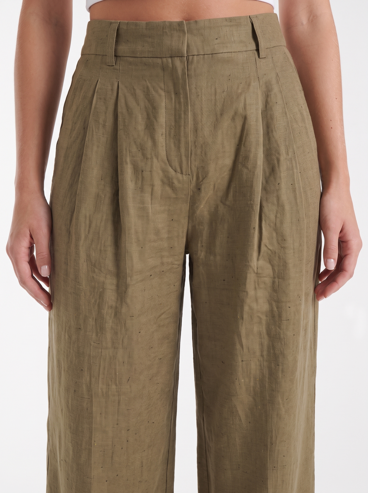 Courtney Pleated High-Rise Wide Leg Pants