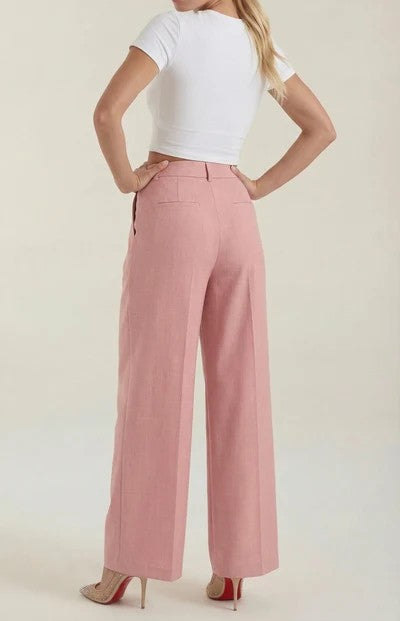 Courtney Pleated High-Rise Wide Leg Pants
