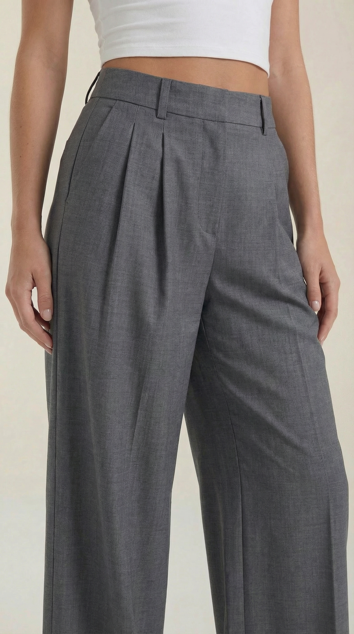 Courtney Pleated High-Rise Wide Leg Pants