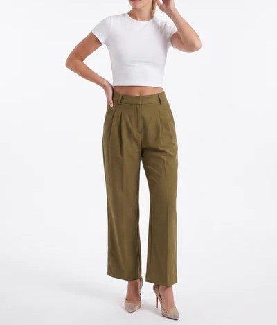 Courtney Pleated High-Rise Wide Leg Pants
