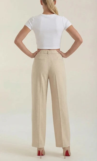 Courtney Pleated High-Rise Wide Leg Pants