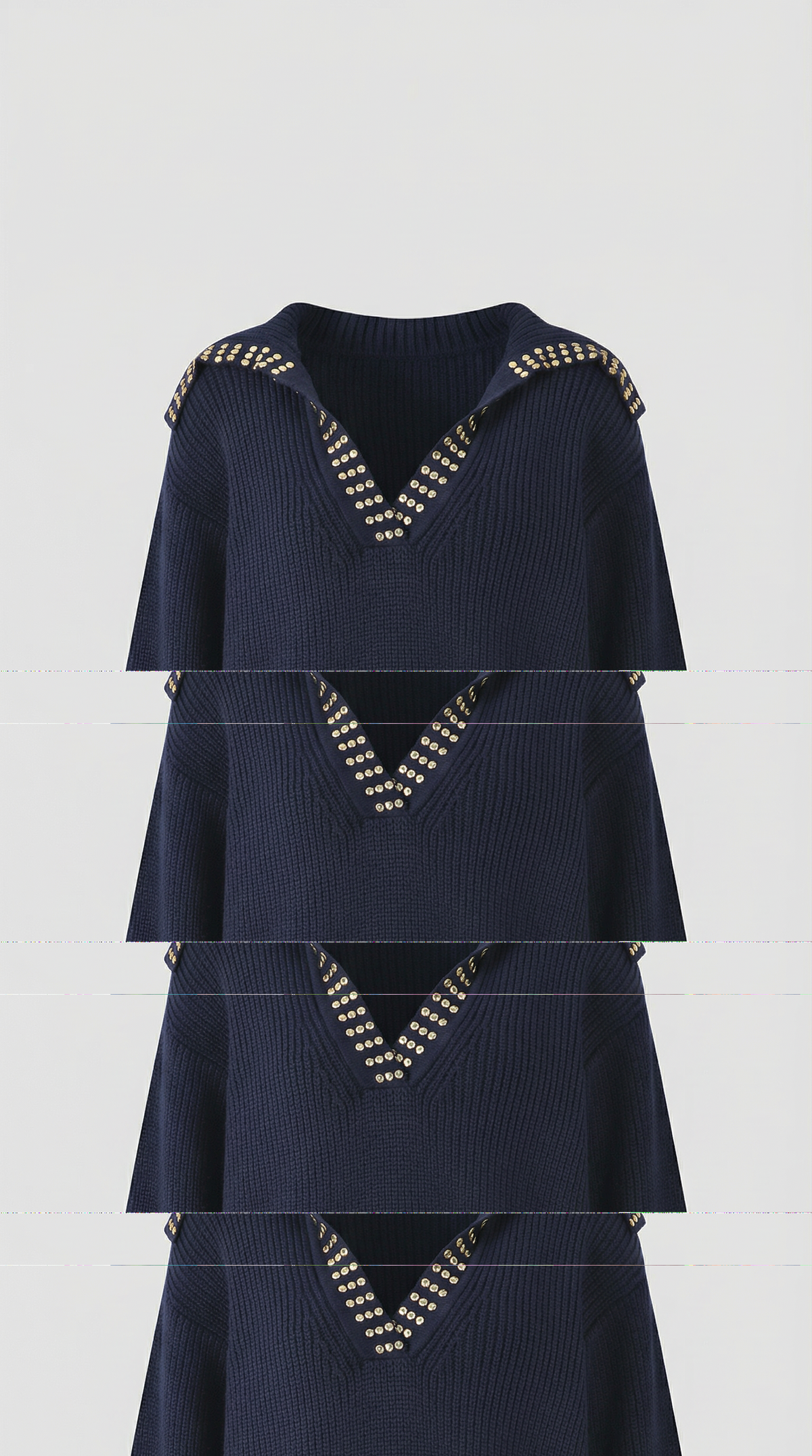 Darlene Studded Collar Wool Sweater