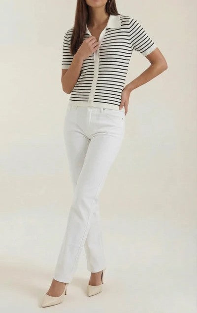 Edith Striped Polo Top
