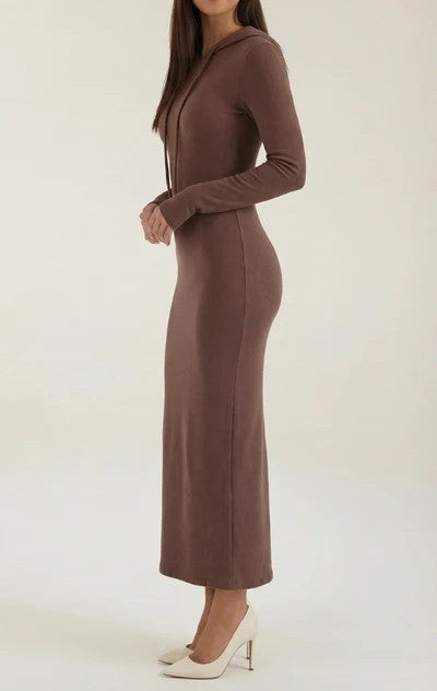 Marilyn Hooded Bodycon Maxi Dress
