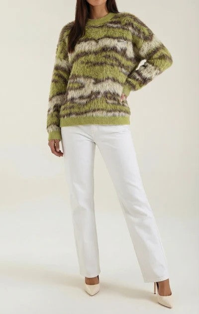Melanie Long Sleeve Patterned Sweater