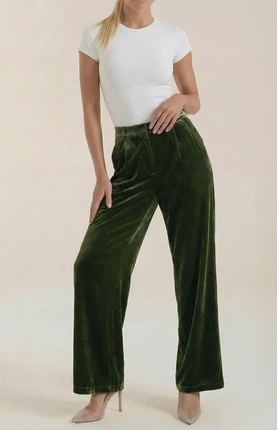 Nadine Velvet Wide Leg Pants