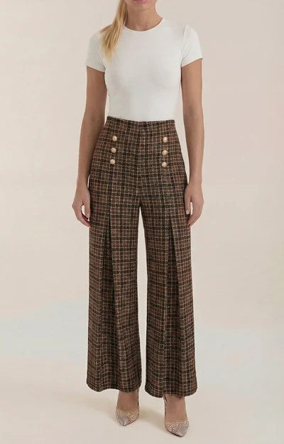 Naomi Plaid Wide Leg Pants