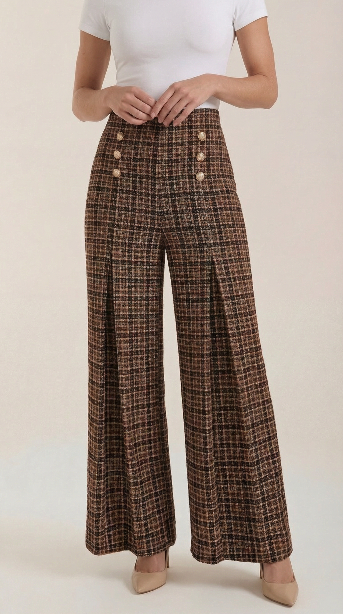 Naomi Plaid Wide Leg Pants