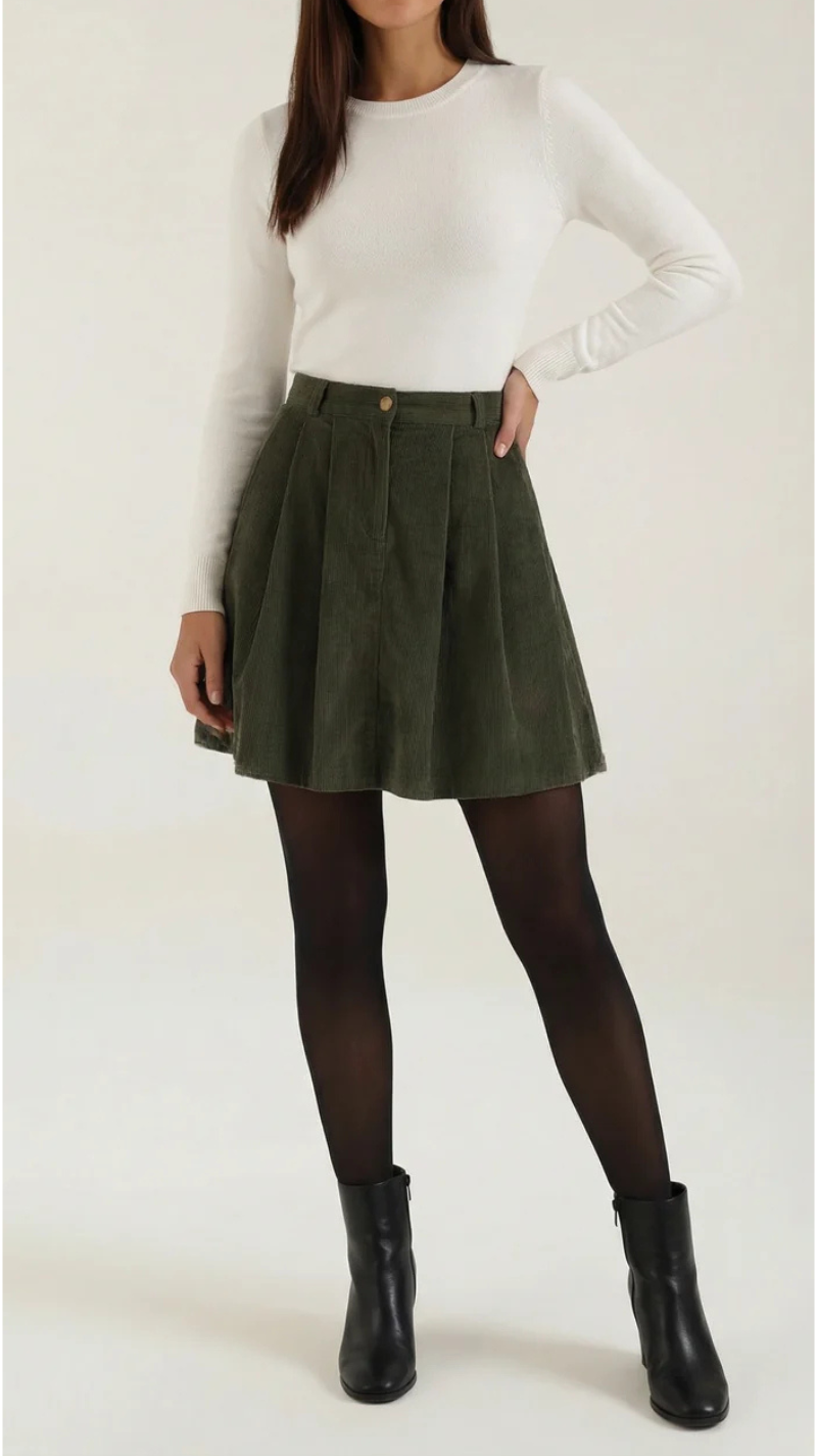 Lauren Pleated A-Line Skirt