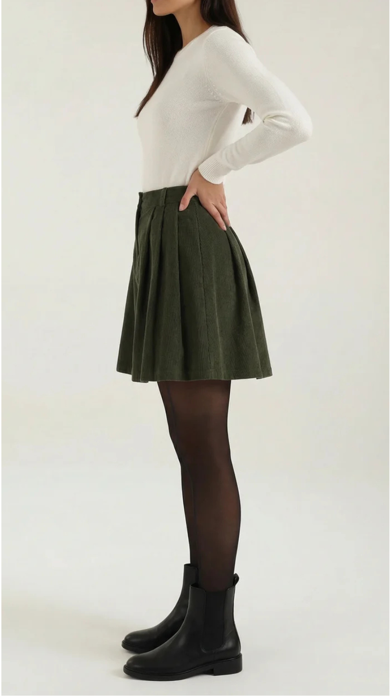 Lauren Pleated A-Line Skirt