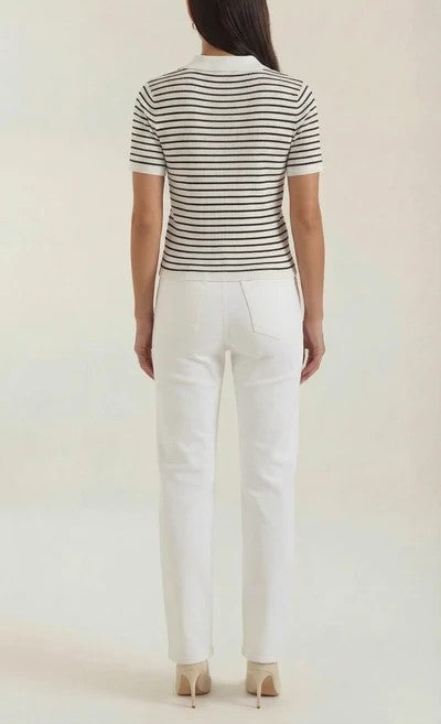 Edith Striped Polo Top