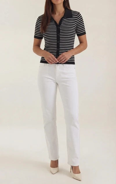 Edith Striped Polo Top