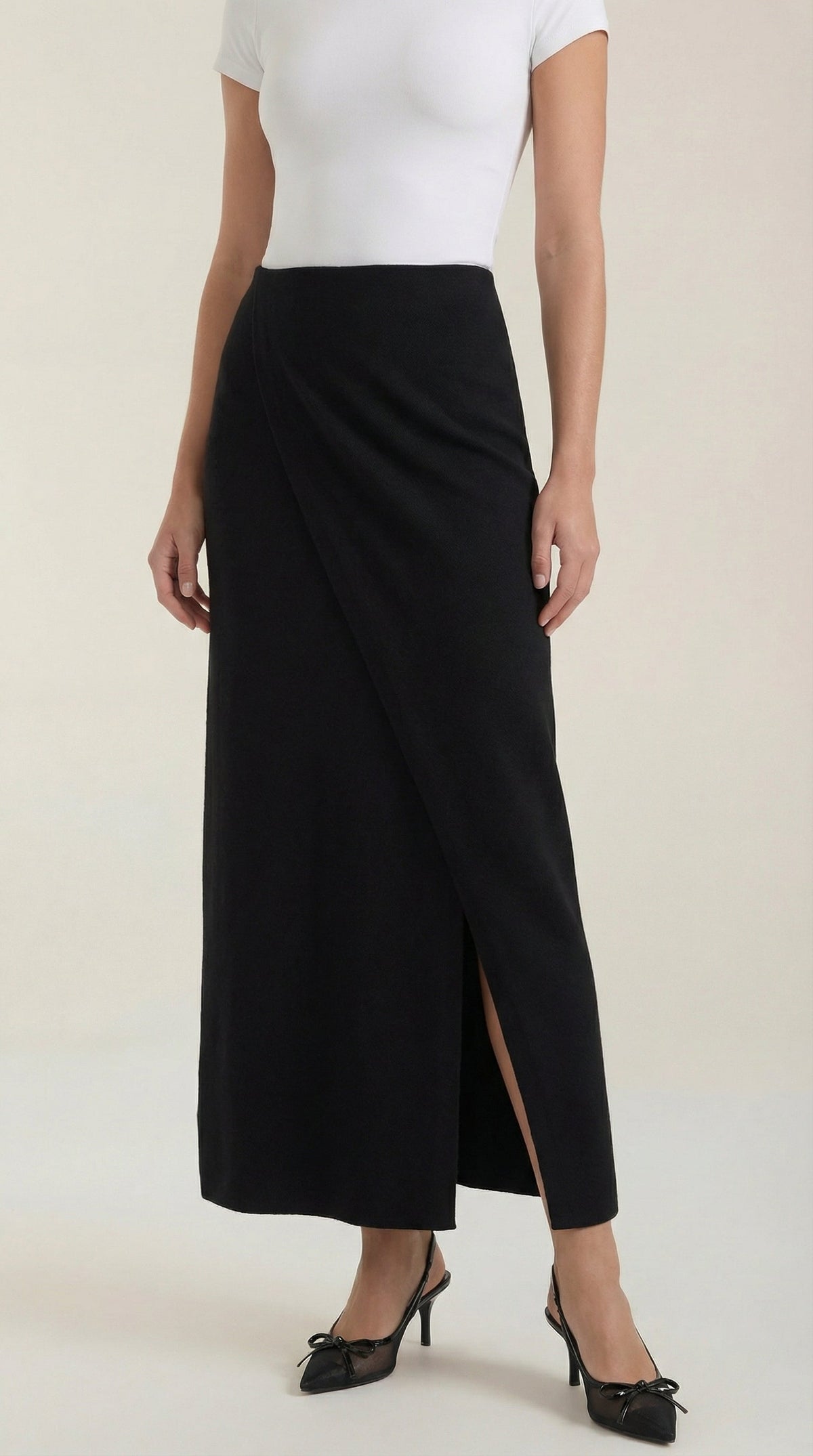 Gwendolyn Knit Wrap Midi Skirt