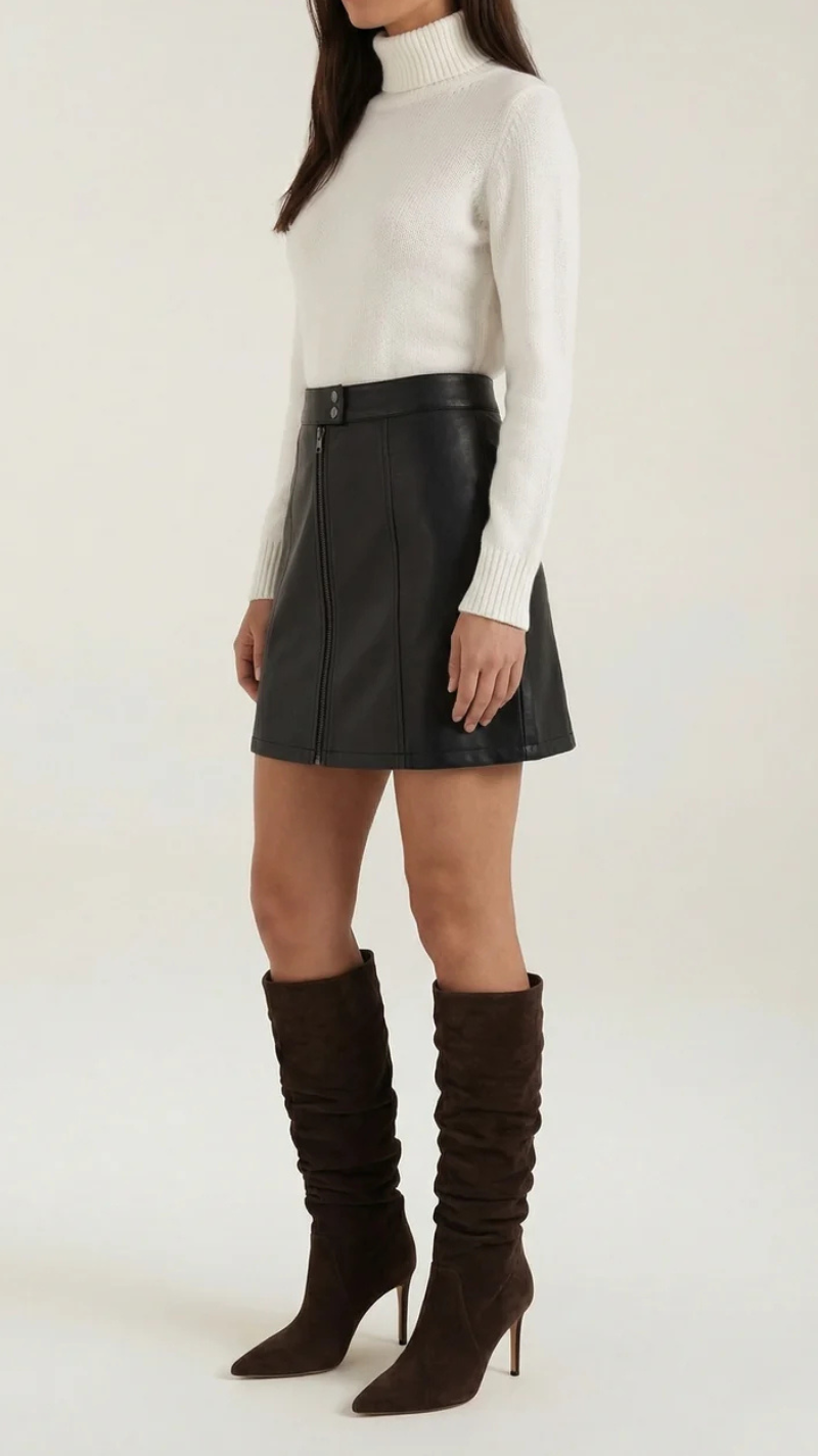 Jocelyn Vegan Leather Skirt
