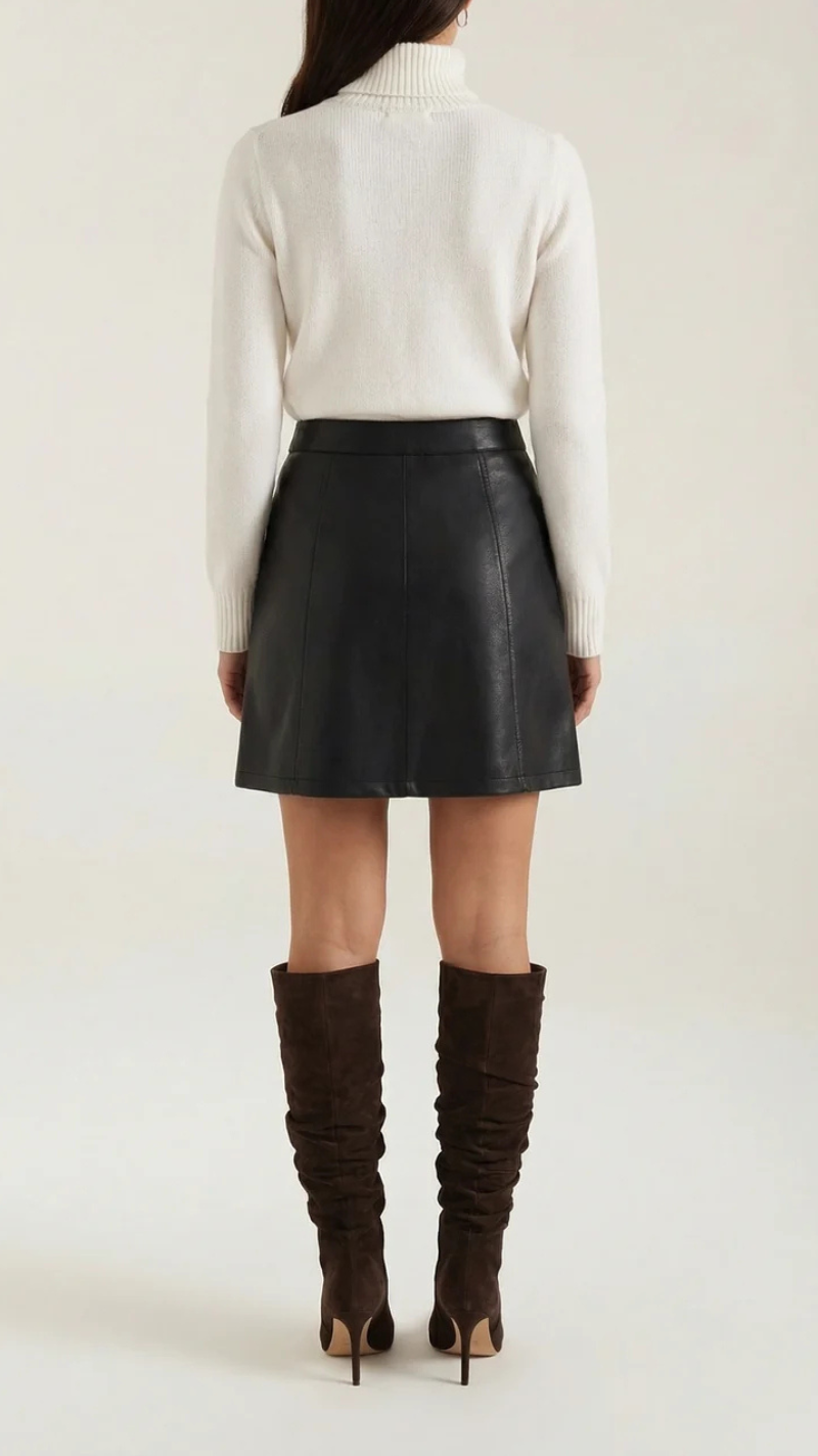Jocelyn Vegan Leather Skirt