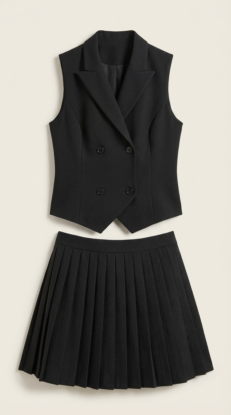 Kimberly Blazer Vest Skirt Set
