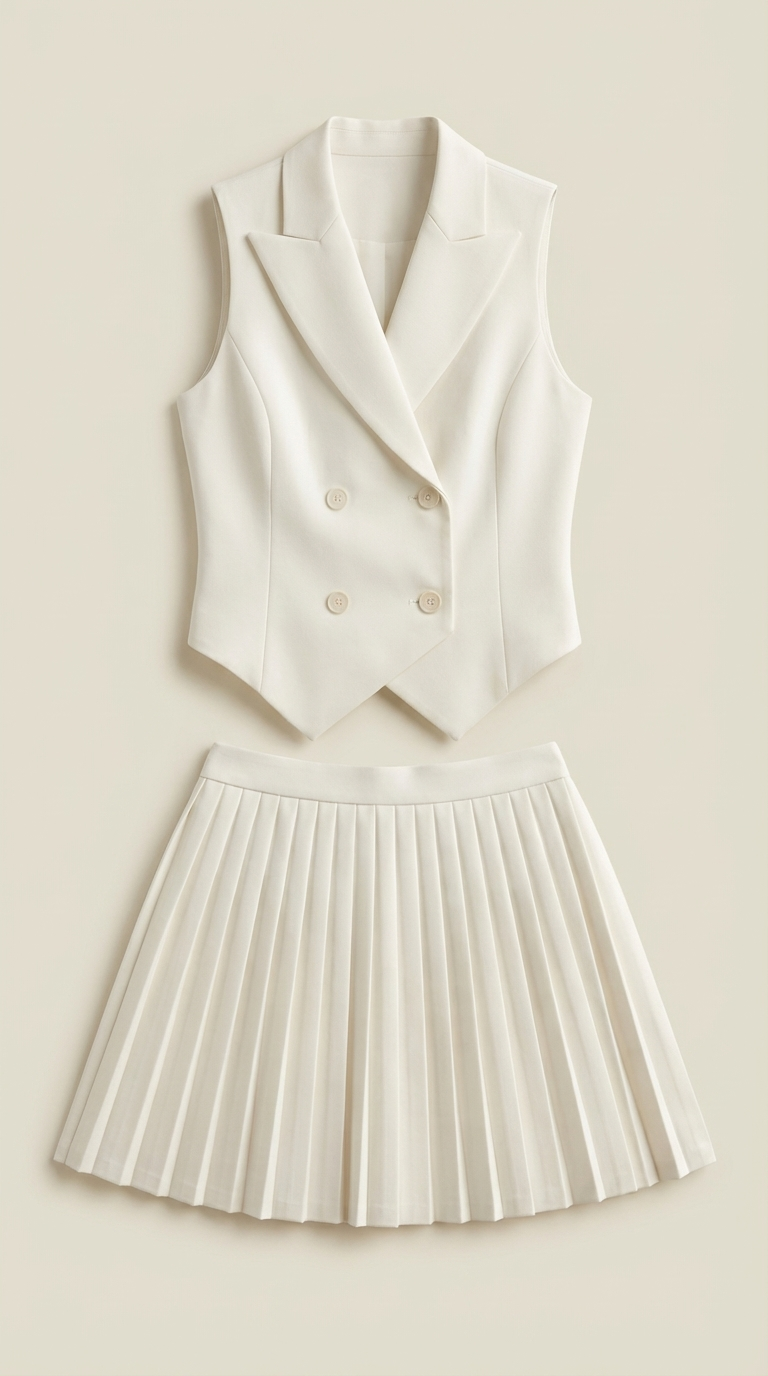 Kimberly Blazer Vest Skirt Set