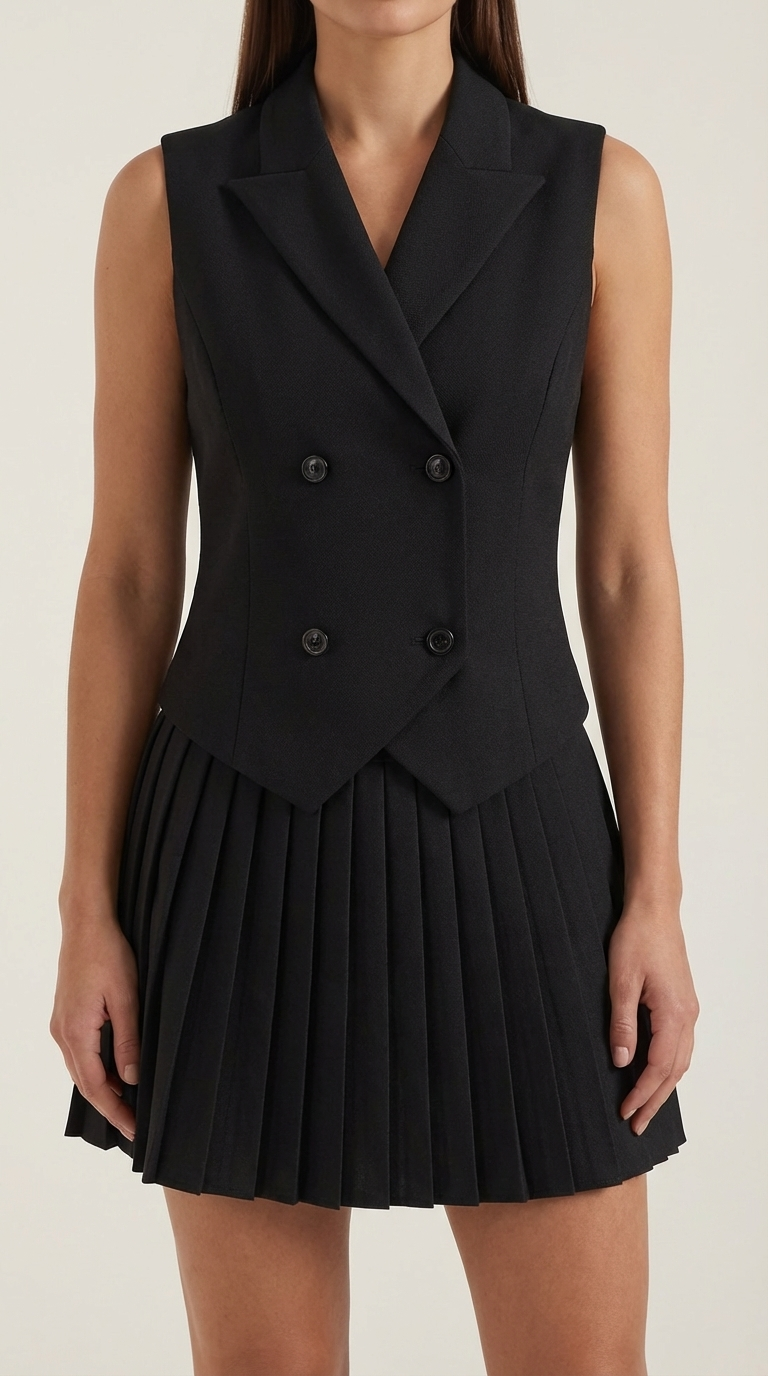 Kimberly Blazer Vest Skirt Set