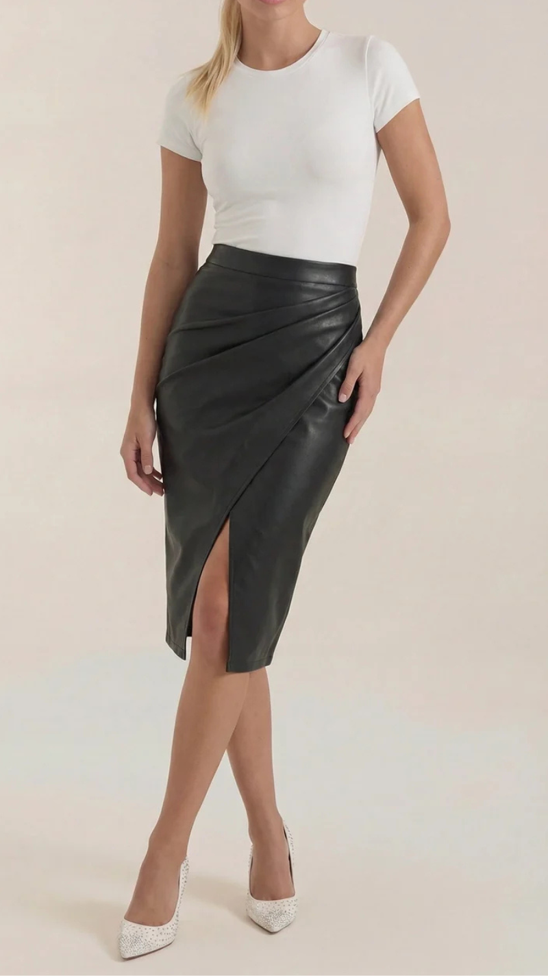 Natalie Draped Midi Skirt