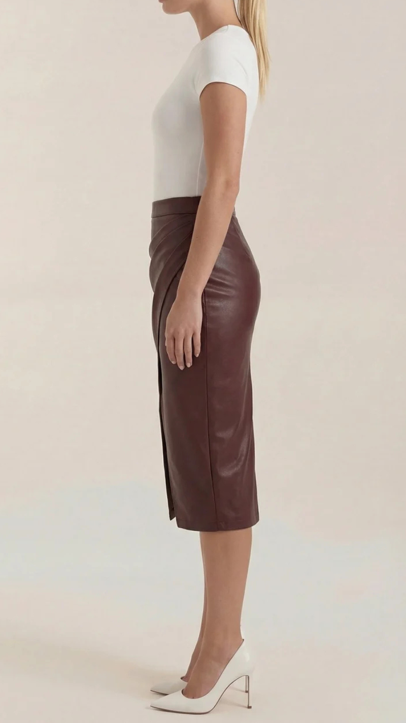 Natalie Draped Midi Skirt