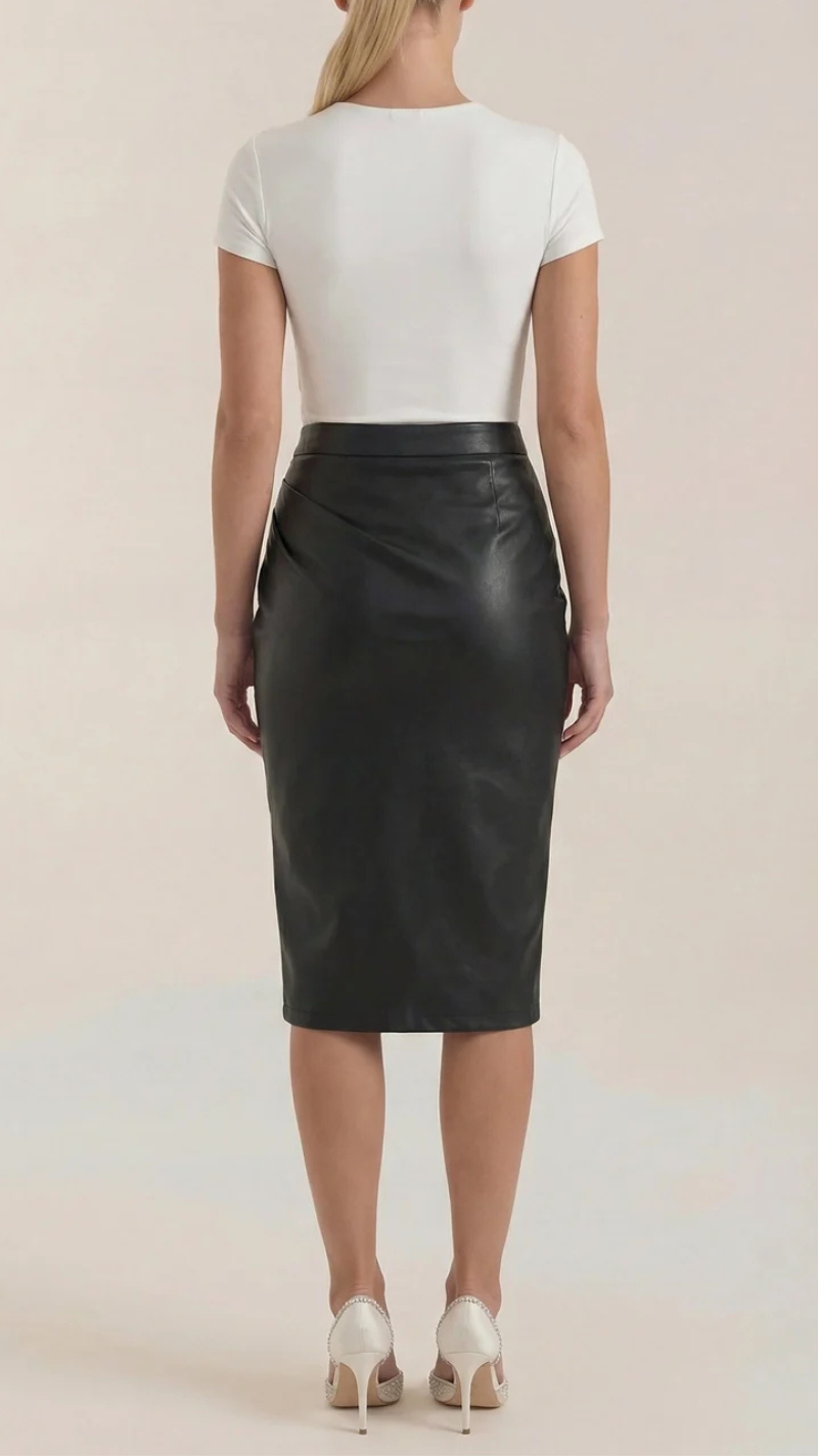 Natalie Draped Midi Skirt