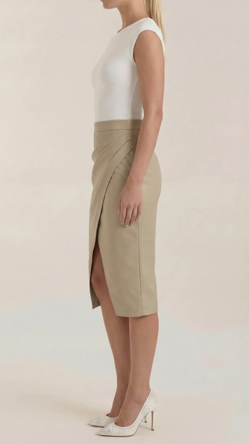 Natalie Draped Midi Skirt